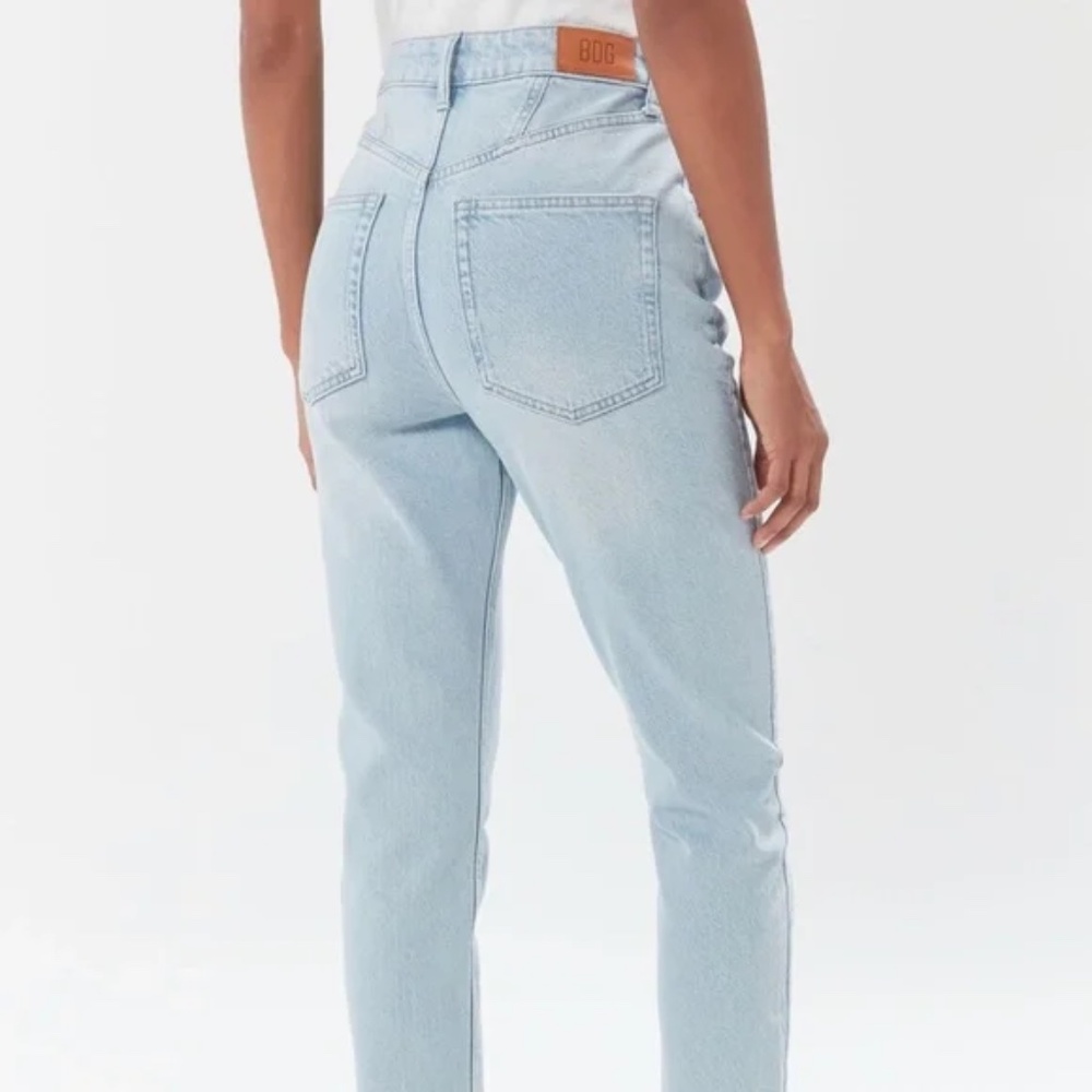 Urban Outfitters BDG Premium High-Rise Skinny Jeans Light Wash Denim Raw Hem 31